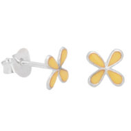 925 Sterling Silver Hypoallergenic Yellow Bloom Studs Earrings