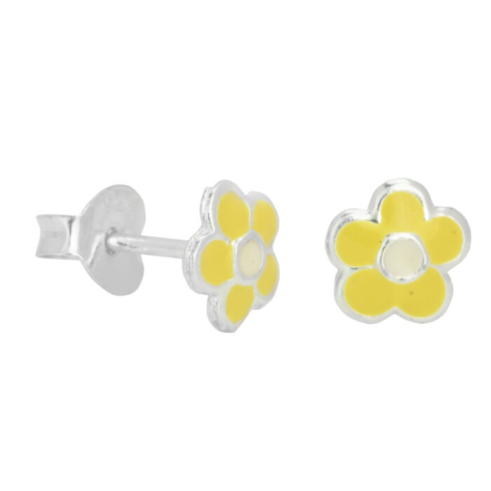 925 Sterling Silver Hypoallergenic Yellow Bloom Studs Earrings