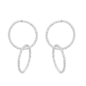 925 Sterling Silver Silver Halo Dangle Studs Earrings