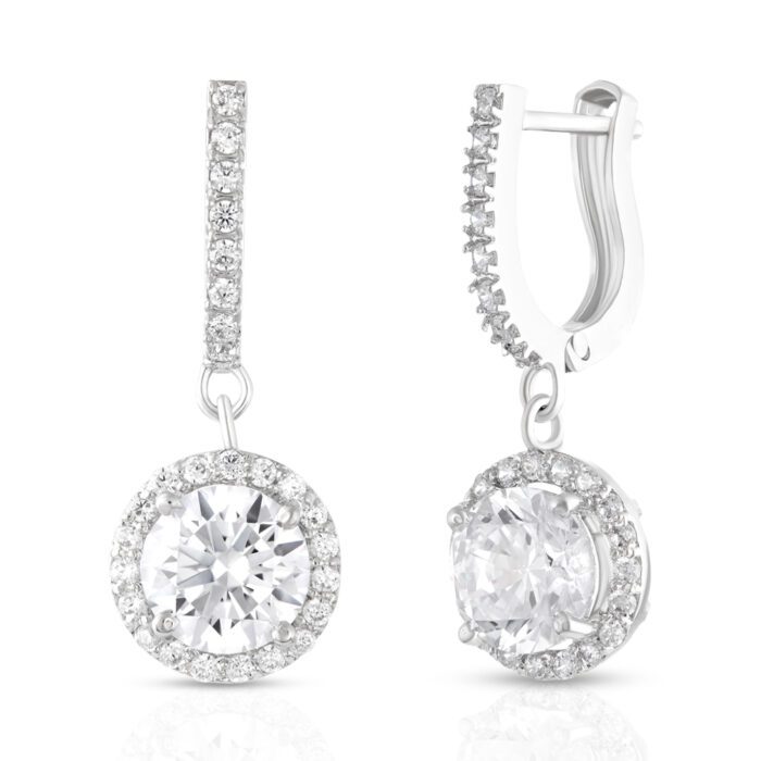 Silver Zircon Drizzle Drop Earrings